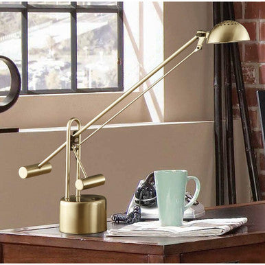 Lite Master Parker Table or Desk Lamp in Antique Brass Finish T1263AB