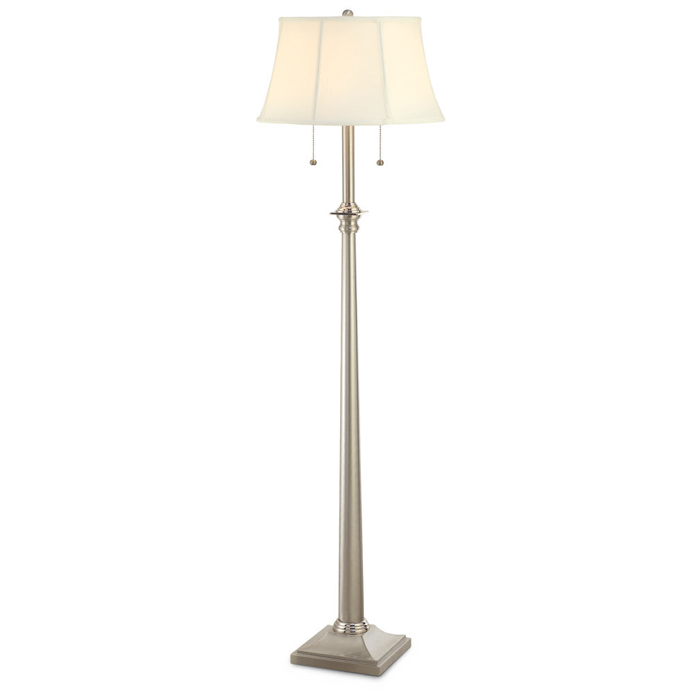 Lite Master Wellington Floor Lamp in Nickel on Solid Brass Finish F2511NK-SL