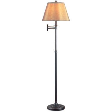 Lite Master Gramercy Swing Arm Floor Lamp in Oil Rubbed Bronze on Solid Brass Finish F8201RZ-SL