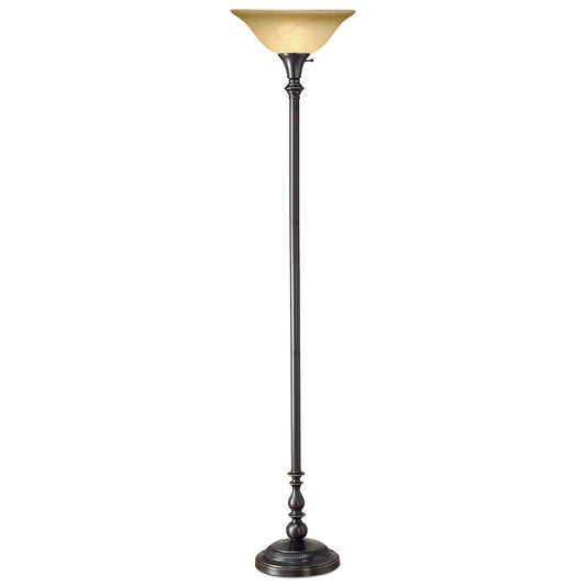 Lite Master Crofton Torchiere Floor Lamp in Oil Rubbed Bronze on Solid Brass Finish F755RZ-105