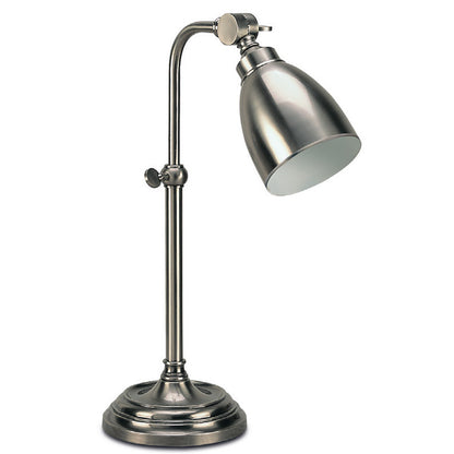 Lite Master Emery Adjustable Table Lamp Antique Nickel on Solid Brass T5849AN