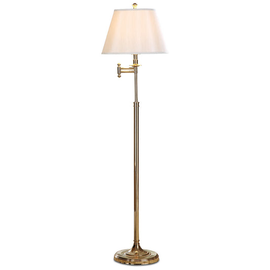 Lite Master Gramercy Swing Arm Floor Lamp in Polished Solid Brass Finish F8201PB-SL