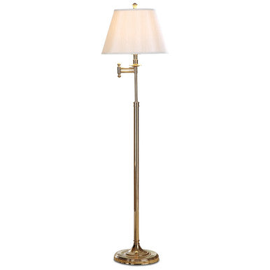 Lite Master Gramercy Swing Arm Floor Lamp in Polished Solid Brass Finish F8201PB-SL