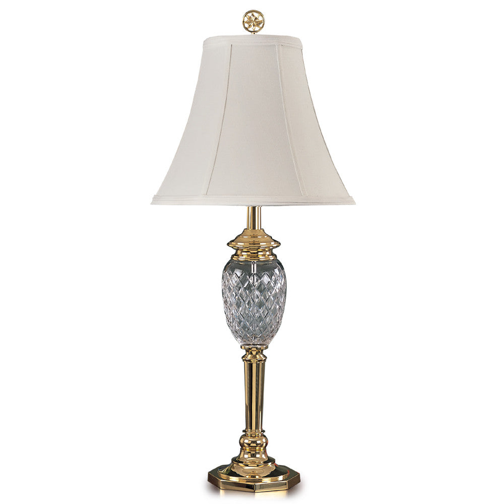 Lite Master Liliana Table Lamp in Polished Solid Brass with 24% Lead Crystal T5028PB-SL