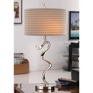 Lite Master Malibu Table Lamp in Polished Nickel on Solid Brass Finish T1883PN-SR