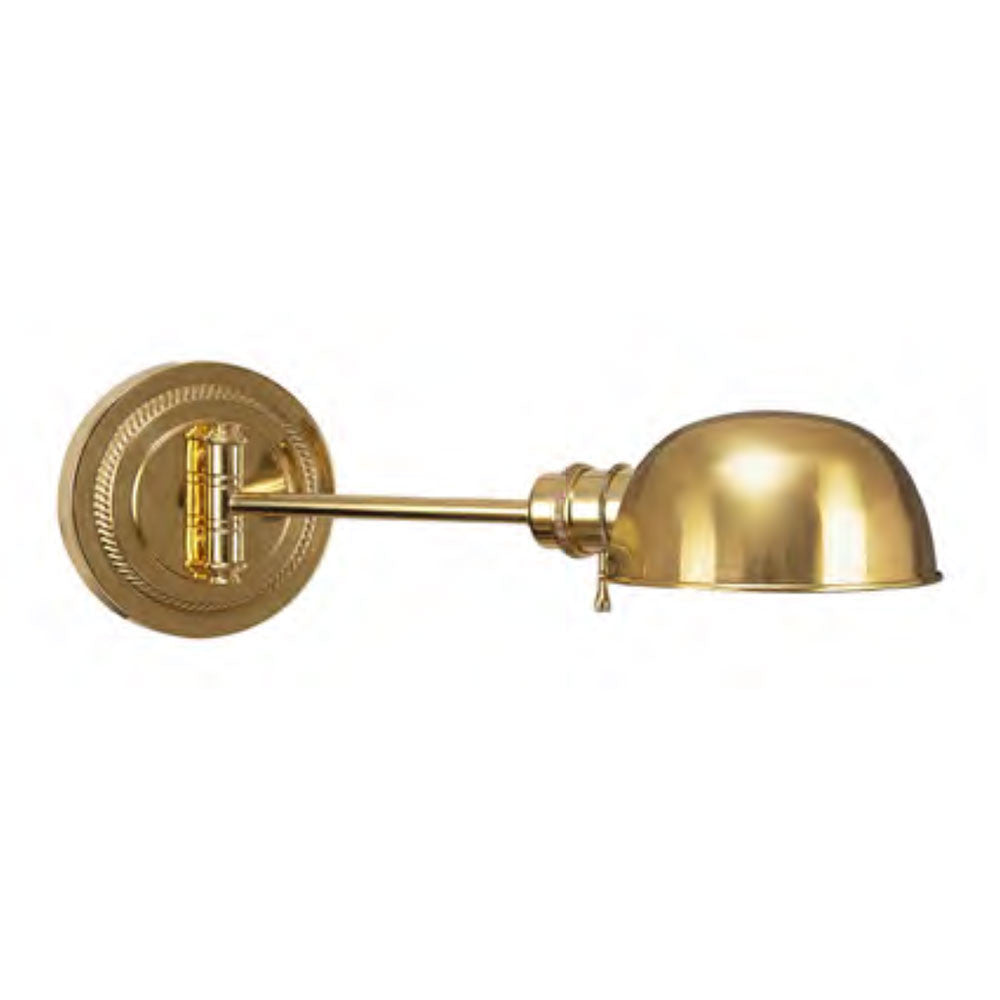 Lite Master Fifth Avenue Pharmacy Swing Arm Wall Lamp in Polished Solid Brass W3571PB-B14