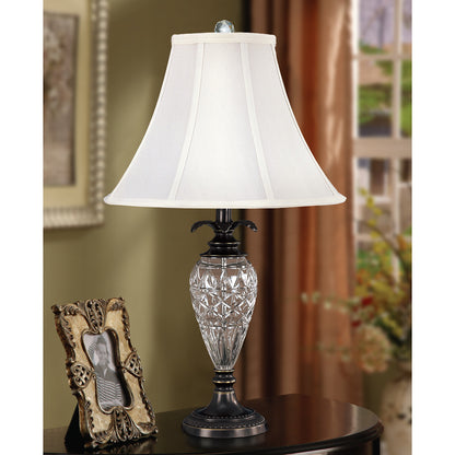 Lite Master Wentworth Table Lamp in Oil Rubbed Bronze on Solid Brass with Crystal T4937RZ-SL