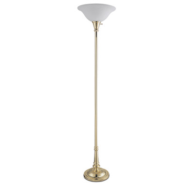 Lite Master Beaufort Torchiere Floor Lamp in Polished Solid Brass Finish F7380PB-104