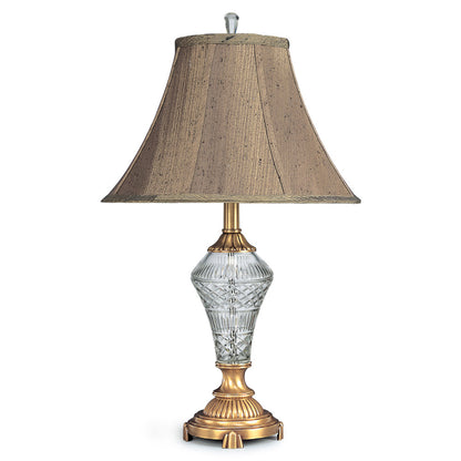 Lite Master Amanda Table Lamp in Antique Solid Brass with Crystal T4951AB-SL