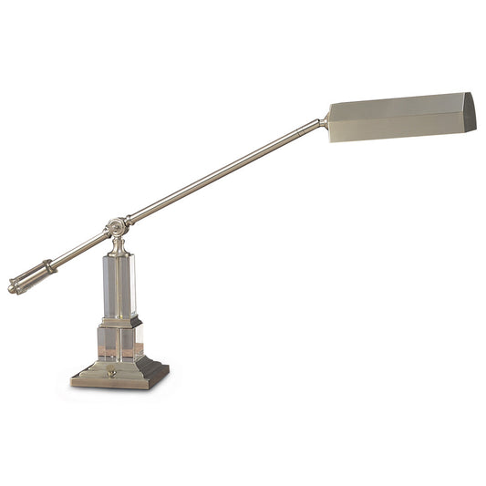 Lite Master Vaughn Table or Desk Lamp in Nickel on Solid Brass with 24% Lead Crystal Finish T5840NK