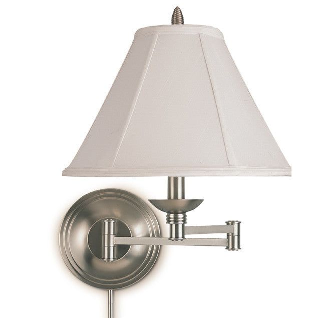 Lite Master Somerset Swing Arm Wall Lamp in Nickel on Solid Brass W3504NK-SL