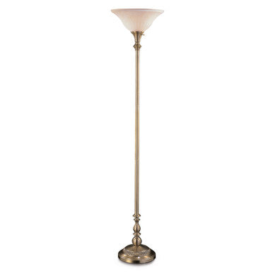 Lite Master Crofton Torchiere Floor Lamp in Antique Solid Brass Finish F755AB-262