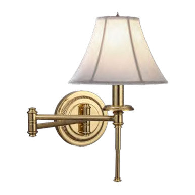 Lite Master Vanderbilt Swing Arm Wall Lamp in Polished Solid Brass W3575PB-SL