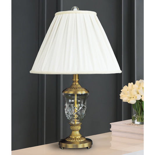 Lite Master Ardmore Table Lamp in Antique Solid Brass with 24% Lead Crystal T5077AB-SR