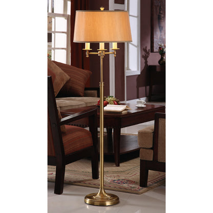 Lite Master Biltmore Floor Lamp in Antique Solid Brass Finish F8203AB-SL