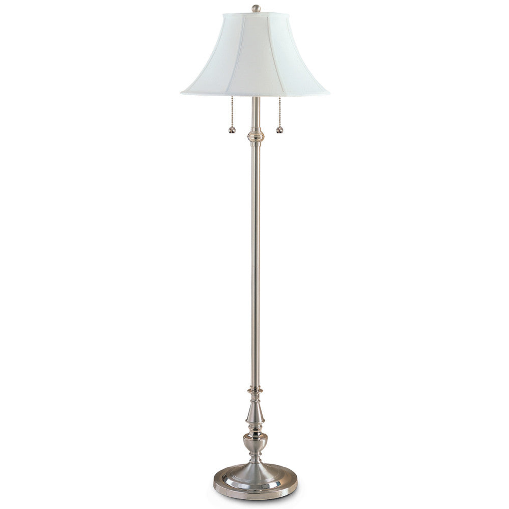 Lite Master Salisbury Floor Lamp in Nickel on Solid Brass F7352NK-SL