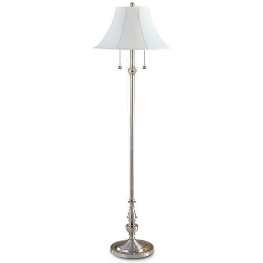 Lite Master Salisbury Floor Lamp in Nickel on Solid Brass F7352NK-SL