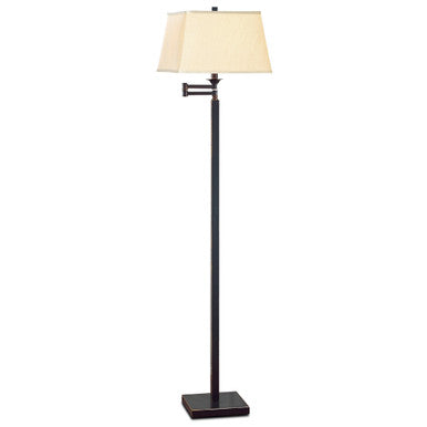 Lite Master Sutton Swing Arm Floor Lamp in Oil Rubbed Bronze on Solid Brass Finish F8405RZ-SL