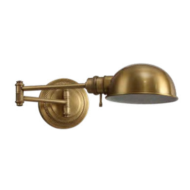 Lite Master Fifth Avenue Pharmacy Swing Arm Wall Lamp in Antique Solid Brass W3572AB-B14