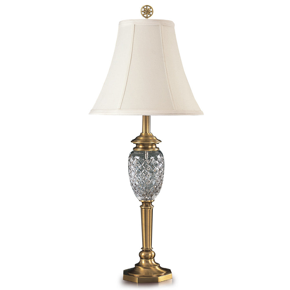 Lite Master Liliana Table Lamp in Antique Solid Brass with 24% Lead Crystal T5028AB-SL