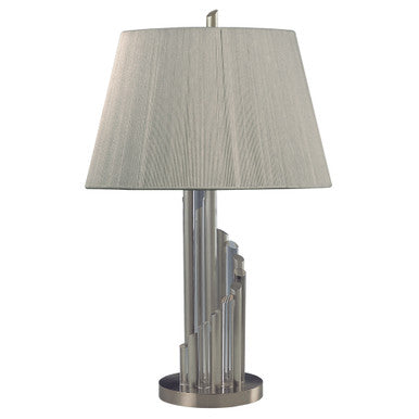 Lite Master Landry Table Lamp in Nickel on Solid Brass with Lucite T5120NK-ST