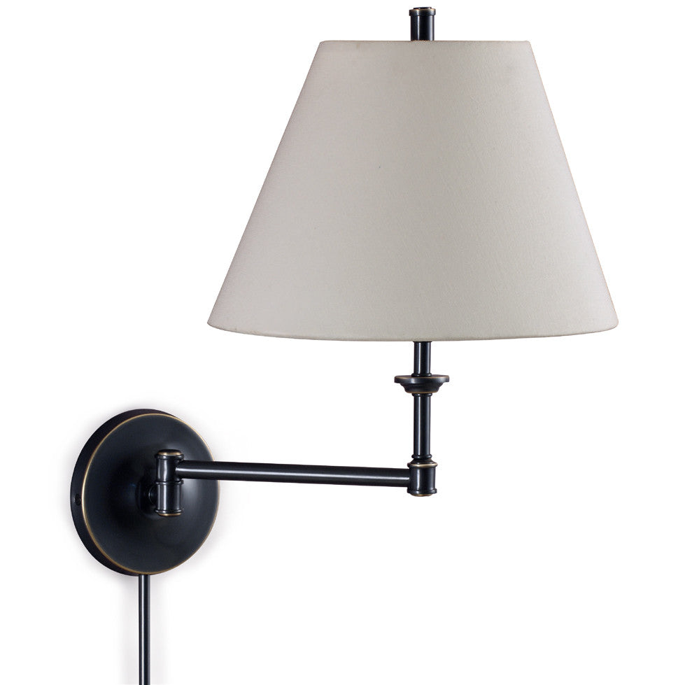 Lite Master Hamilton Swing Arm Wall Lamp in Oil Rubbed Bronze on Solid Brass W2804RZ-SL