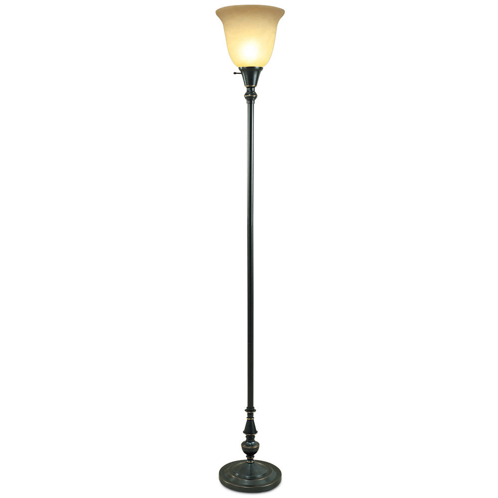 Lite Master Colebrook Torchiere Floor Lamp in Oil Rubbed Bronze on Solid Brass F7350RZ-103