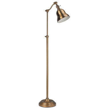 Lite Master Emery Adjustable Floor Lamp Antique Solid Brass F5617AB