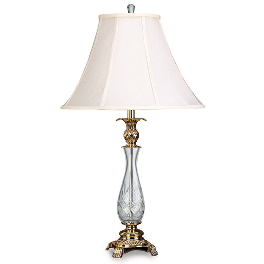 Lite Master Londonderry Table Lamp in Polished Solid Brass with 24% Lead Crystal T4995PB-SL