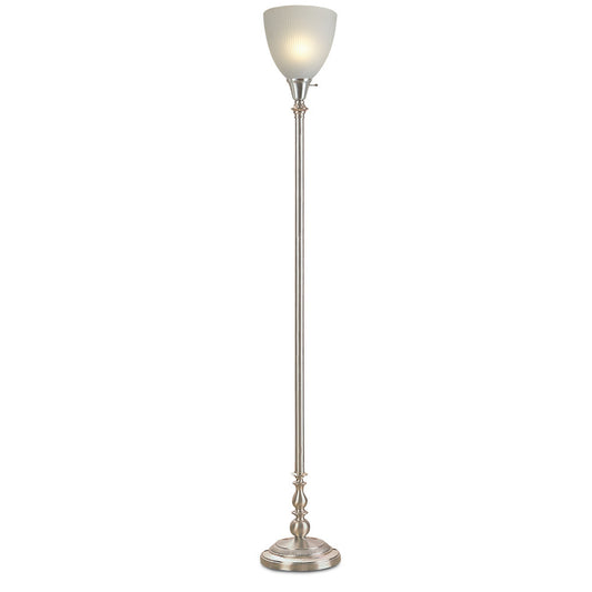 Lite Master Crofton Torchiere Floor Lamp in Nickel on Solid Brass F755NK-106