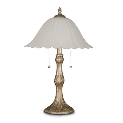 Lite Master Bellefleur Table Lamp in Umber Silver Finish with Pull Chains T719US-245