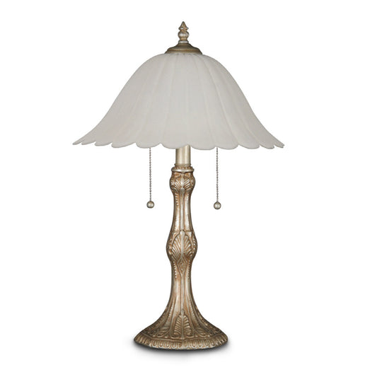 Lite Master Bellefleur Table Lamp in Umber Silver Finish with Pull Chains T719US-245