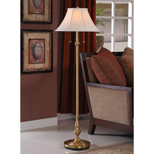 Lite Master Salisbury Floor Lamp in Antique Solid Brass F7352AB-SL