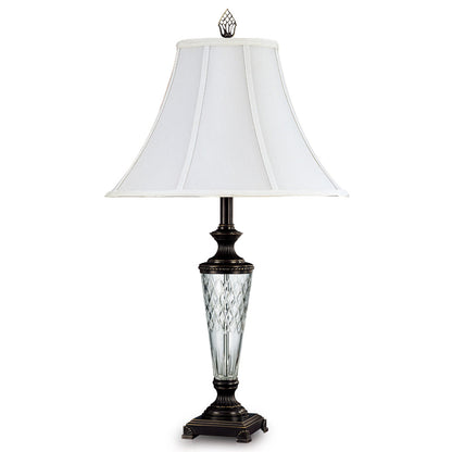 Lite Master Derby Table Lamp in Oil Rubbed Bronze on Solid Brass with 24% Lead Crystal T5014RZ-SL