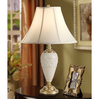 Lite Master Genevieve Table Lamp in Polished Solid Brass with Porcelain T5270PB-SL