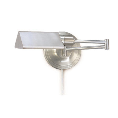 Lite Master New York Tent Swing Arm Wall Lamp in Nickel on Solid Brass W3586NK