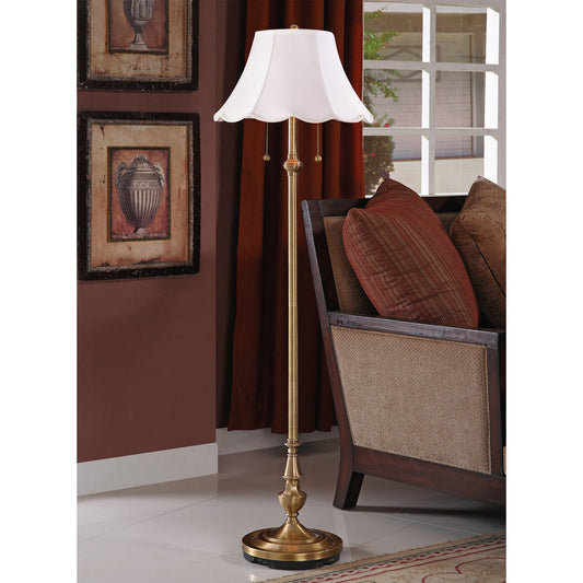 Lite Master Salisbury Floor Lamp in Antique Solid Brass F7352AB-SR