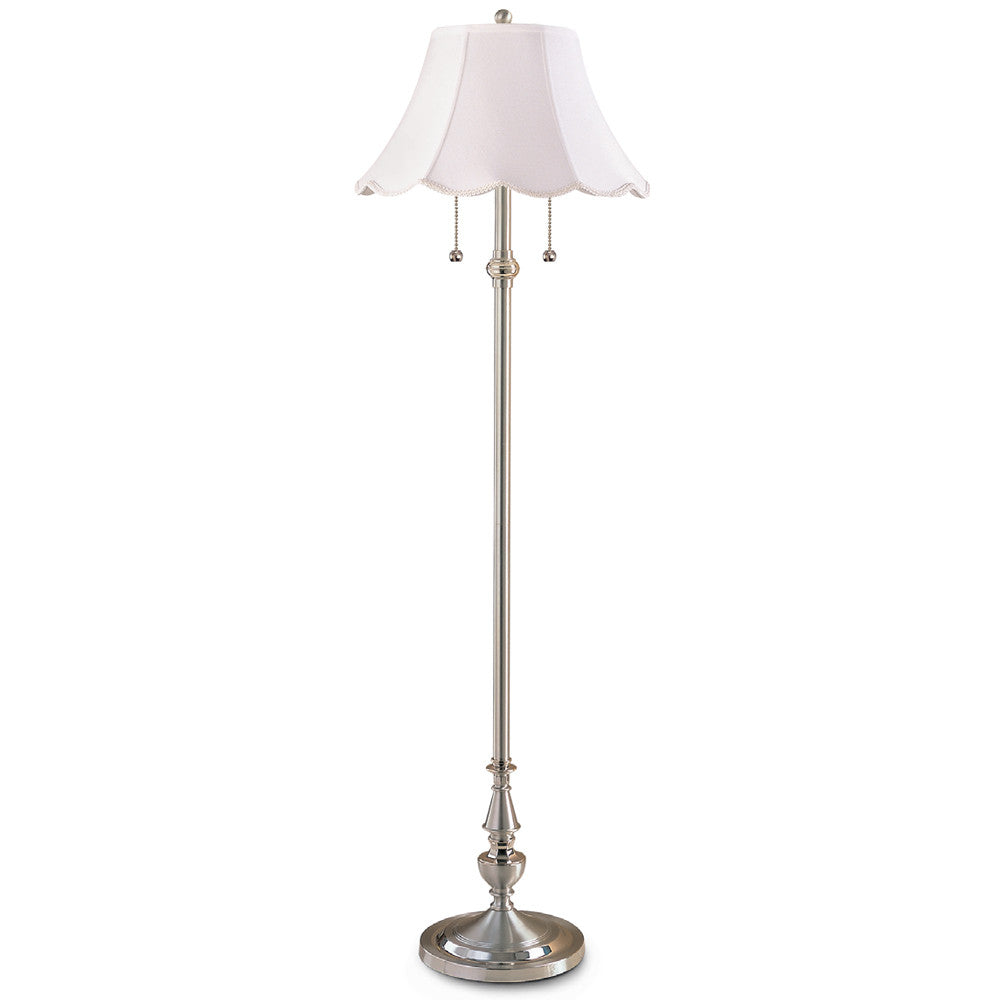 Lite Master Salisbury Floor Lamp in Nickel on Solid Brass F7352NK-SR