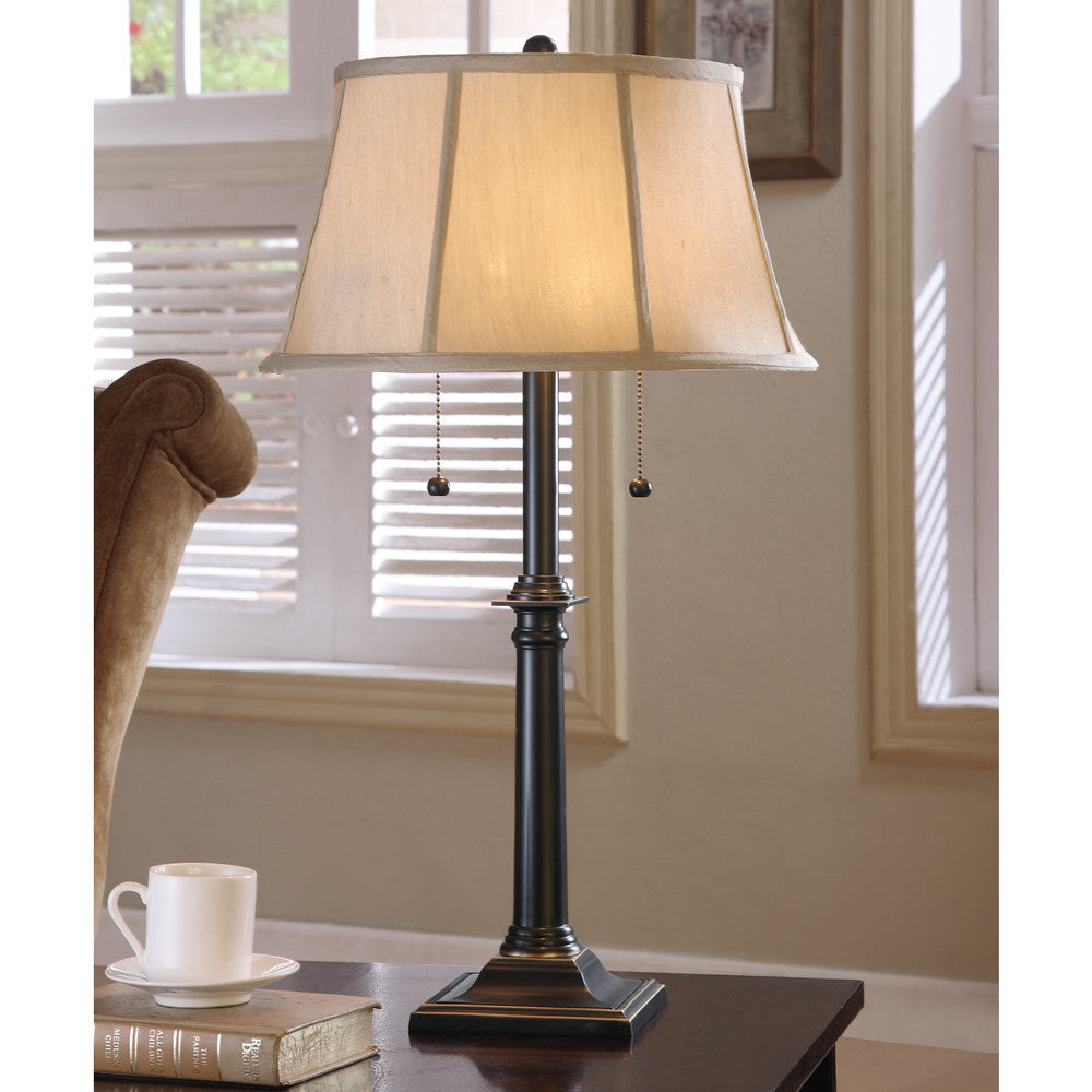 Lite Master Wellington Table Lamp Oil Rubbed Bronze on Solid Brass T2501RZ-SL