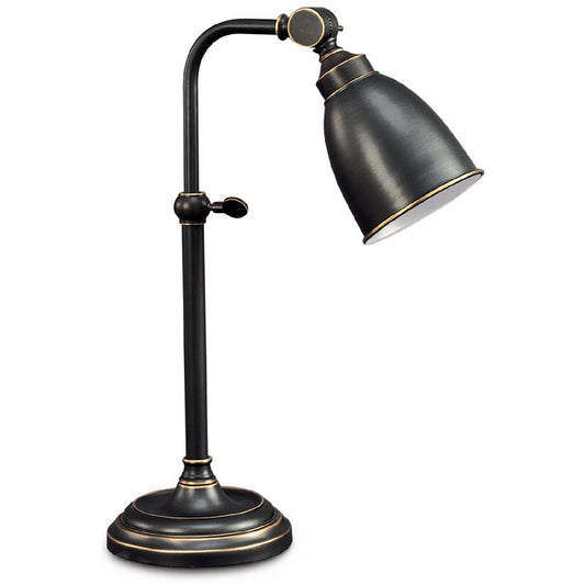 Lite Master Emery Adjustable Table Lamp Oil Rubbed Bronze on Solid Brass T5849RZ