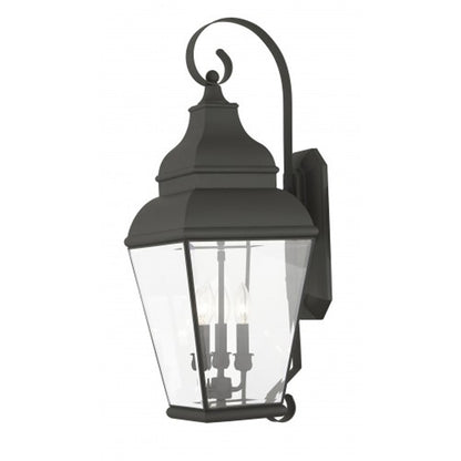 Livex Lighting Exeter Collection 3 Light Black Outdoor Wall Lantern in Black 2593-04