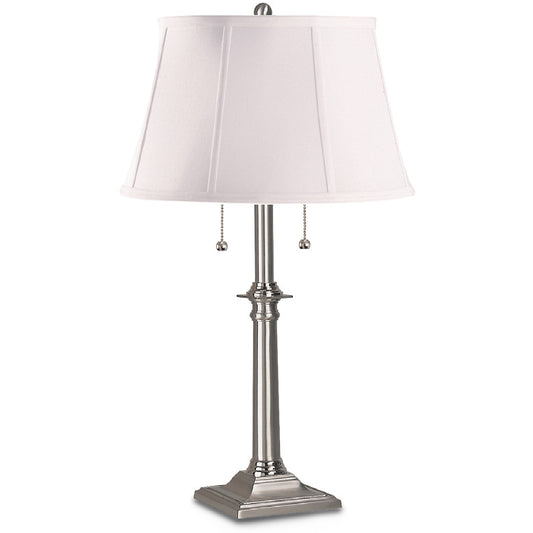 Lite Master Wellington Table Lamp Nickel on Solid Brass T2501NK-SL