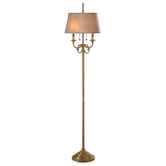 Lite Master Leighton Classic Twist Floor Lamp in Antique Solid Brass F6612AB-SL