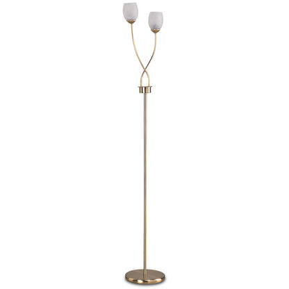 Lite Master Iris Floor Lamp in Polished Brass Finish with Marbleized Glass F5108PB