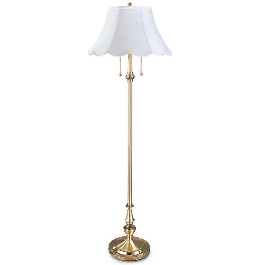 Lite Master Salisbury Floor Lamp in Satin and Polished Solid Brass F7352SN-SR