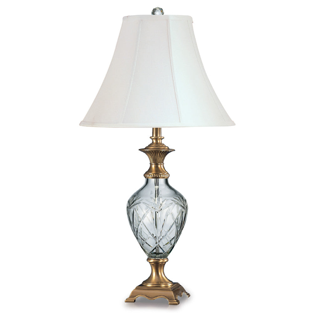 Lite Master Carlisle Table Lamp in Antique Solid Brass with Crystal T5033AB-SL