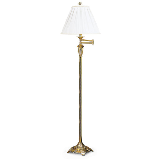 Lite Master Kingston Swing Arm Floor Lamp in Polished Solid Brass F7328PB-SR