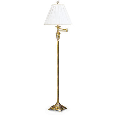 Lite Master Kingston Swing Arm Floor Lamp in Polished Solid Brass F7328PB-SR