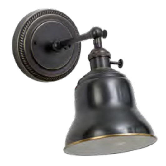 Lite Master Ellicott Adjustable Wall Sconce in Oil Rubbed Bronze on Solid Brass W3645AN-B11