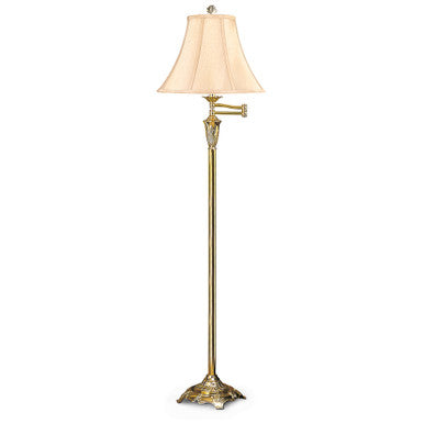 Lite Master Kingston Swing Arm Floor Lamp in Polished Solid Brass F7328PB-SL